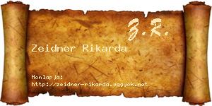 Zeidner Rikarda névjegykártya